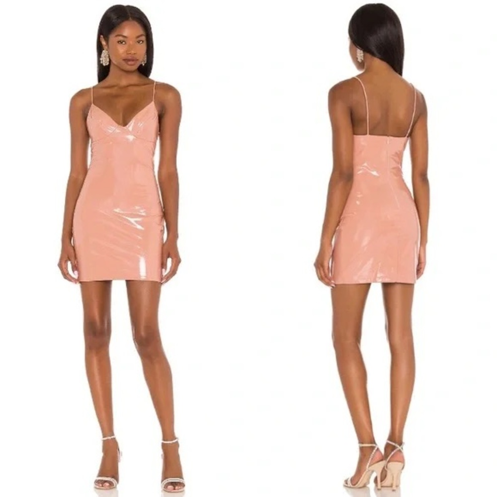 Amanda Uprichard Mini Faux Patent Leather Helaine Dress Sz Large